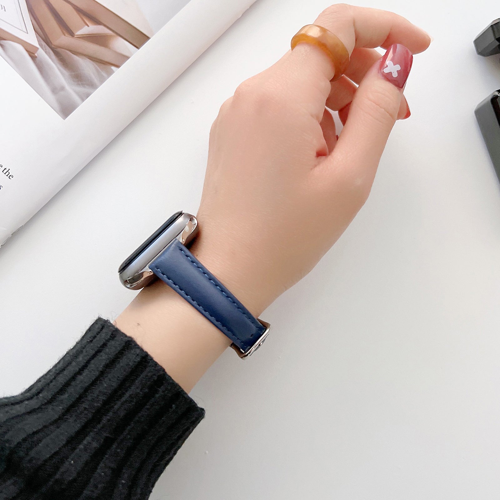 For Apple Watch Series 9 8 7 41mm 6 5 4 SE (2023) SE(2022) SE 40mm 3 2 1 38mm Genuine Leather Watch Strap Pin Buckle Replacement Wrist Band For Apple Watch Series 9 8 7 41mm 6 5 4 SE (2023) SE(2022) SE 40mm 3 2 1 38mm Genuine Leather Watch Strap Pin Buckle Replacement Wrist Band